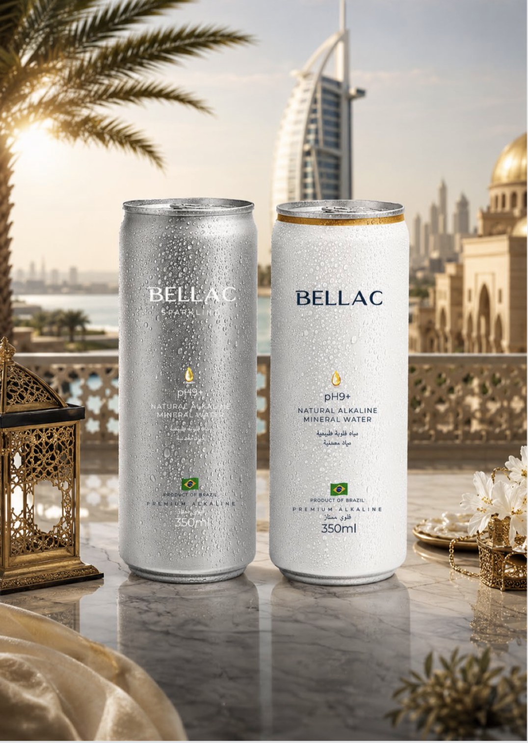 Bellac still and sparkling alkaline water cans